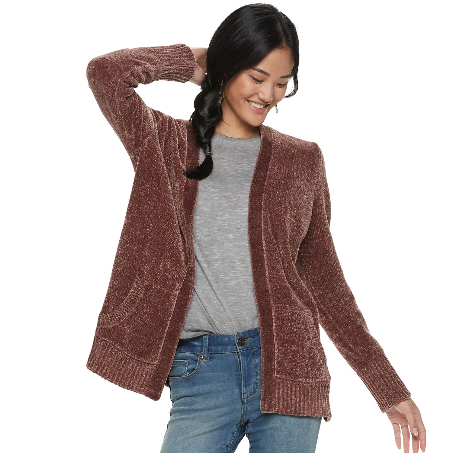 chenille cardigan sweater