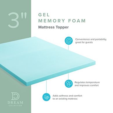 Lucid Dream Collection 3-in. Gel Memory Foam Mattress Topper