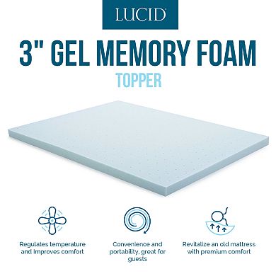 Lucid Dream Collection 3-in. Gel Memory Foam Mattress Topper