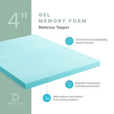 Lucid Dream Collection 4-in. Gel Memory Foam Mattress Topper