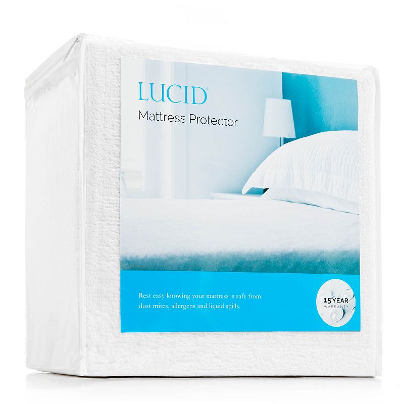 49910464 Lucid Dream Waterproof Mattress Protector, White,  sku 49910464