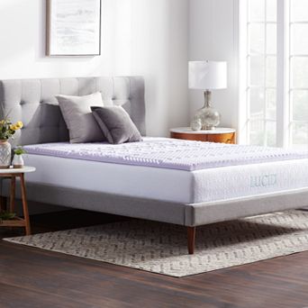 Lucid Dream Collection 2 in Zoned Lavender Memory Foam Mattress Topper