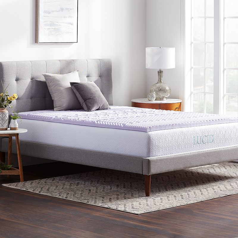 Lucid Dream Collection 2-in. Zoned Lavender Memory Foam Mattress Topper, Bl