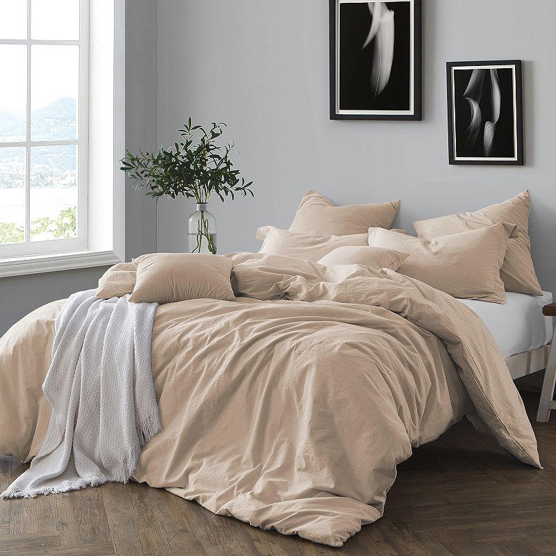 Swift Home Cotton Yarn Dye Chambray Duvet Cover Set, Brown, Full/Queen
