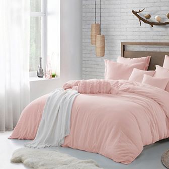 Swift Home Microfiber Washed Crinkle Duvet Cover Set