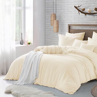 Swift Home Microfiber Washed Crinkle Duvet Cover Set