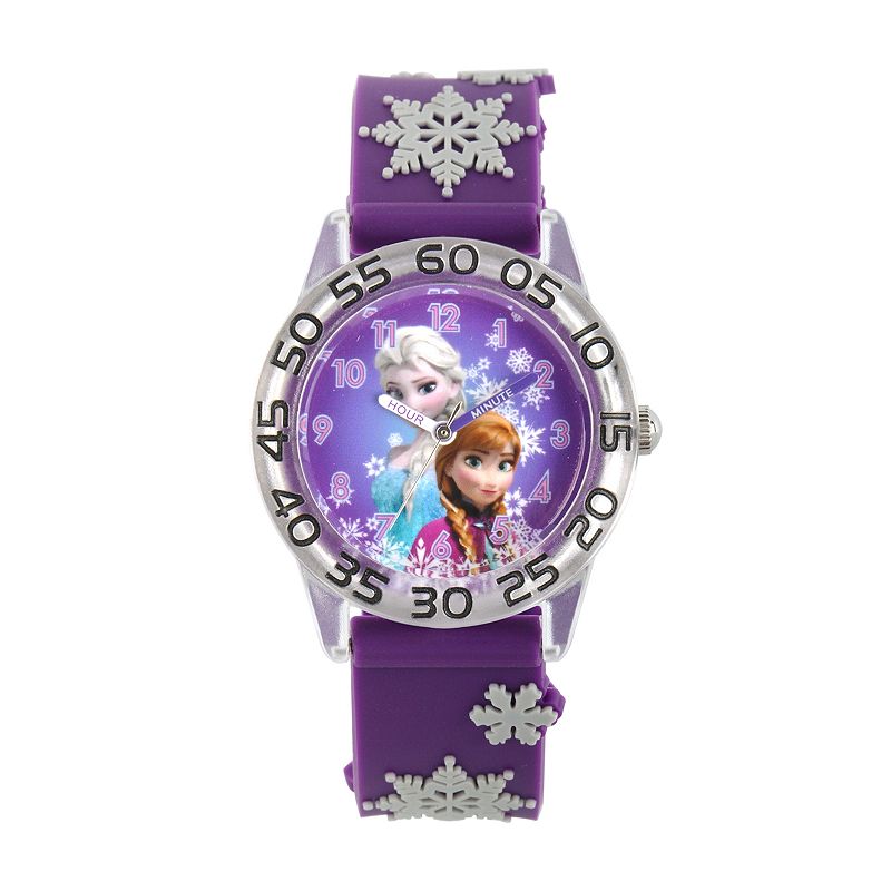 UPC 843231087521 product image for Disney's Frozen Kids' Anna & Elsa Time Teacher Watch, Girl's, Size: Medium, Purp | upcitemdb.com