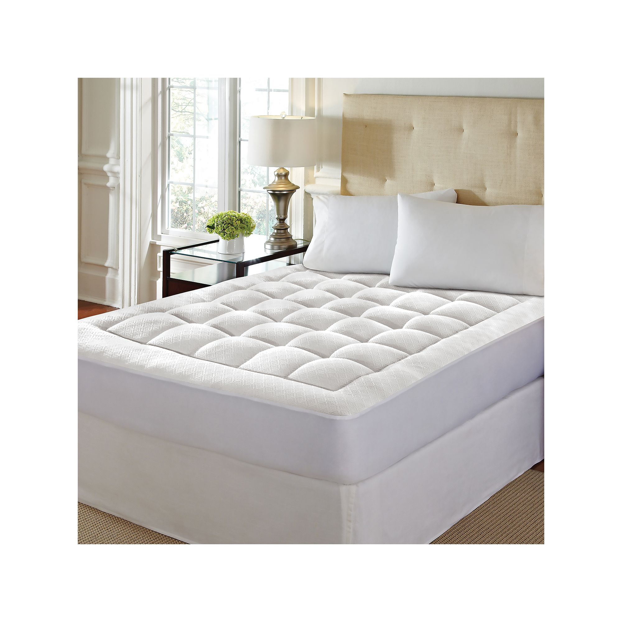 LoftWorks Pure Rest Washable Memory Foam Mattress Pad, White