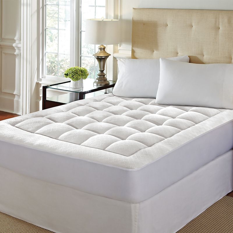 LoftWorks Pure Rest Washable Memory Foam Mattress Pad, White, Twin