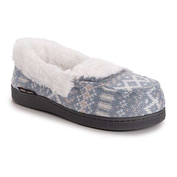 MUK LUKS® Anais Women's Moccasin Slippers - Silver Fox (MEDIUM)