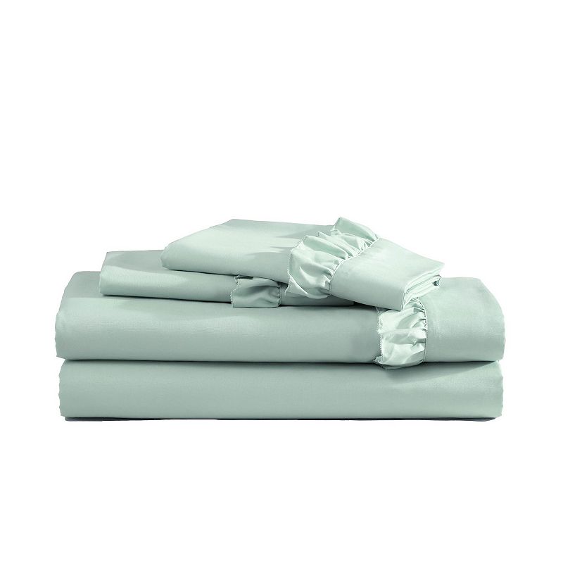 Swift Home Ruffled Sheet Set, Blue, Queen Set