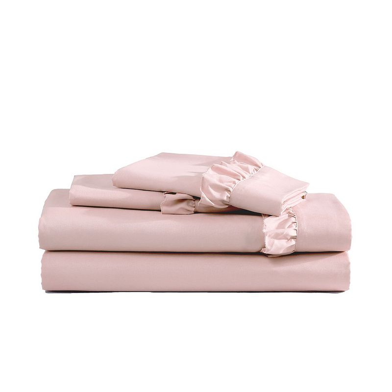 Swift Home Ruffled Sheet Set, Pink, King Set