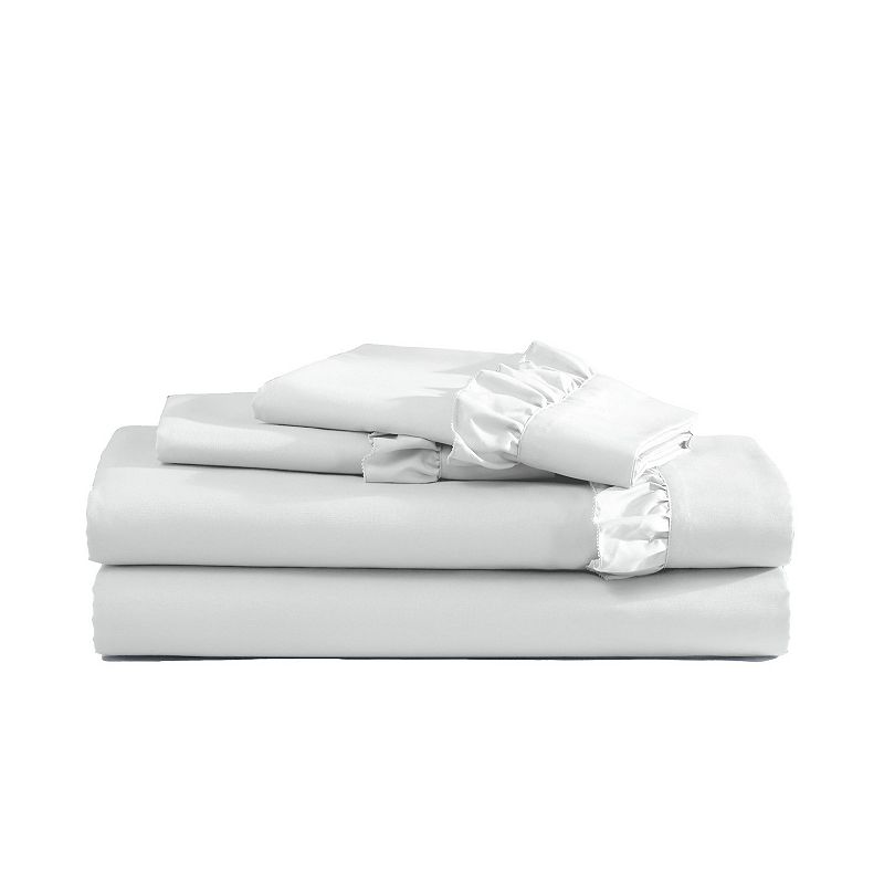 Swift Home Ruffled Sheet Set, White, King Set