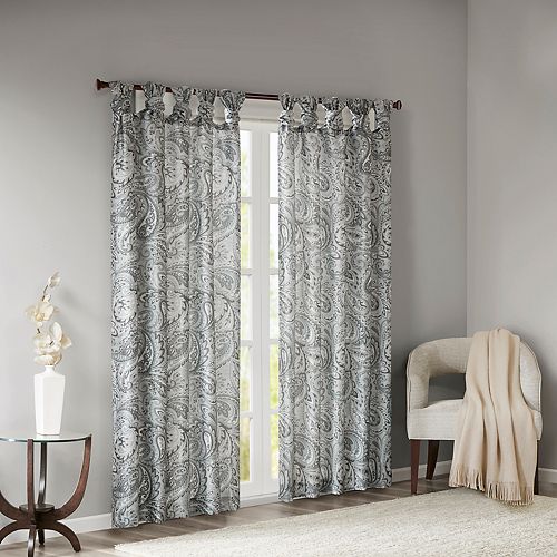 Madison Park Rosalie Twist Tab Paisley Printed Window Curtain