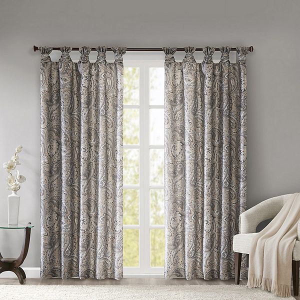 Madison Park Rosalie Twist Tab Paisley Printed Window Curtain