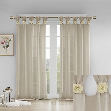 Madison Park Embellished Floral Window Curtain