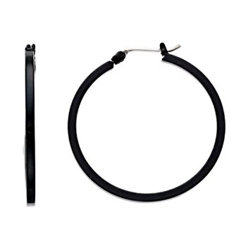 Simply Vera Vera Wang Black Tone Thick Hoop Earrings