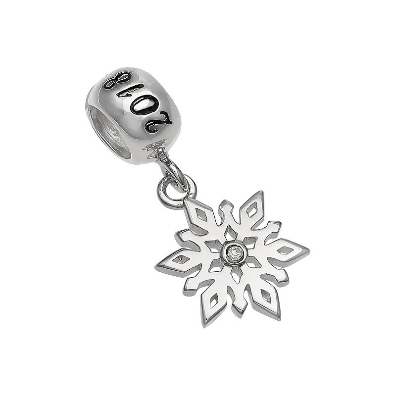 Individuality Beads Sterling Silver Crystal Snowflake 2018 Charm, Wome