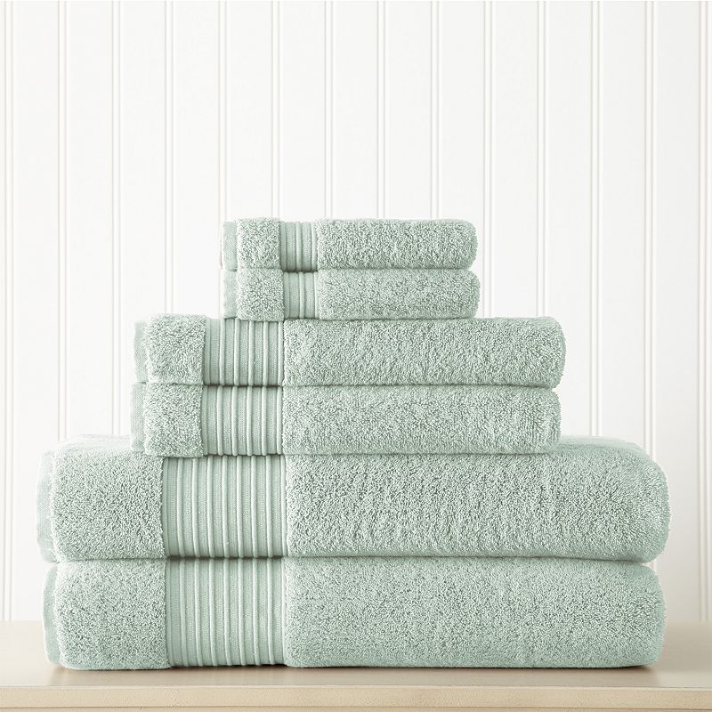 Allure 6-pack Lifestyle Turkish Cotton Bath Towel Set, Green