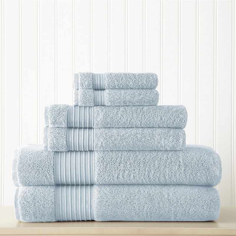 Allure 6-pack Lifestyle Turkish Cotton Bath Towel Set, Blue