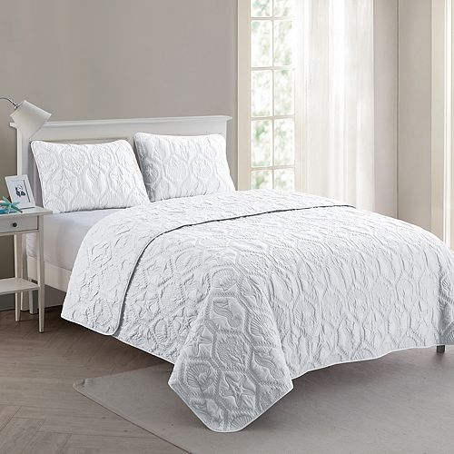 VCNY Shore Embossed Quilt Set