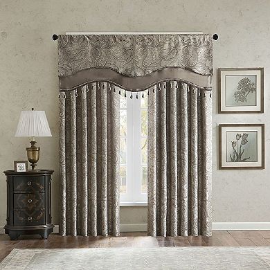 Madison Park Whitman Jacquard Window Valance With Beads