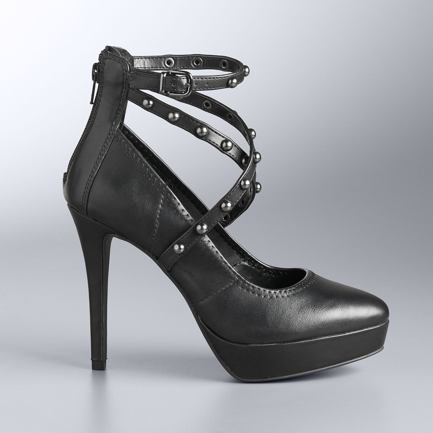 studded high heel shoes