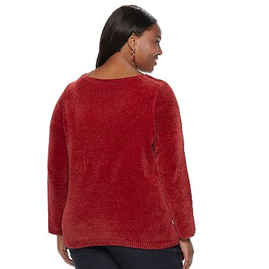 Plus Size Croft & Barrow® Chenille Boatneck Sweater