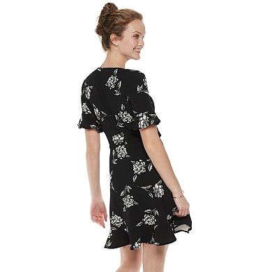 Juniors' Candie's® Floral Faux-Wrap Dress