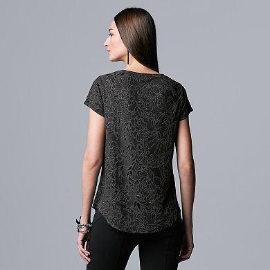 Women's Simply Vera Vera Wang Essential Floral Jacquard Tee