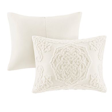 Madison Park 3-piece Virginia Cotton Chenille Medallion Fringe Coverlet Set