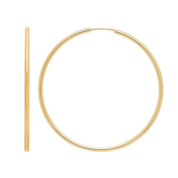 Everlasting Gold 14k Gold Oval Hoop Earrings