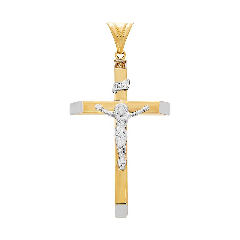 Everlasting Gold 10k Gold Crucifix Charm, Mens, Yellow
