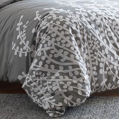 City Scene Branches Gray Twin Comforter Set