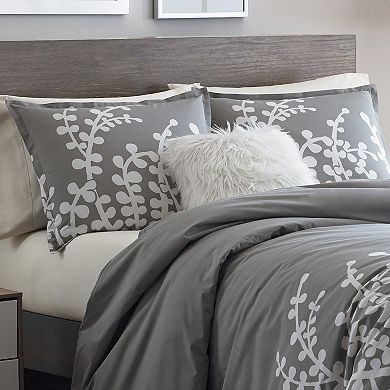 City Scene Branches Gray Twin Comforter Set
