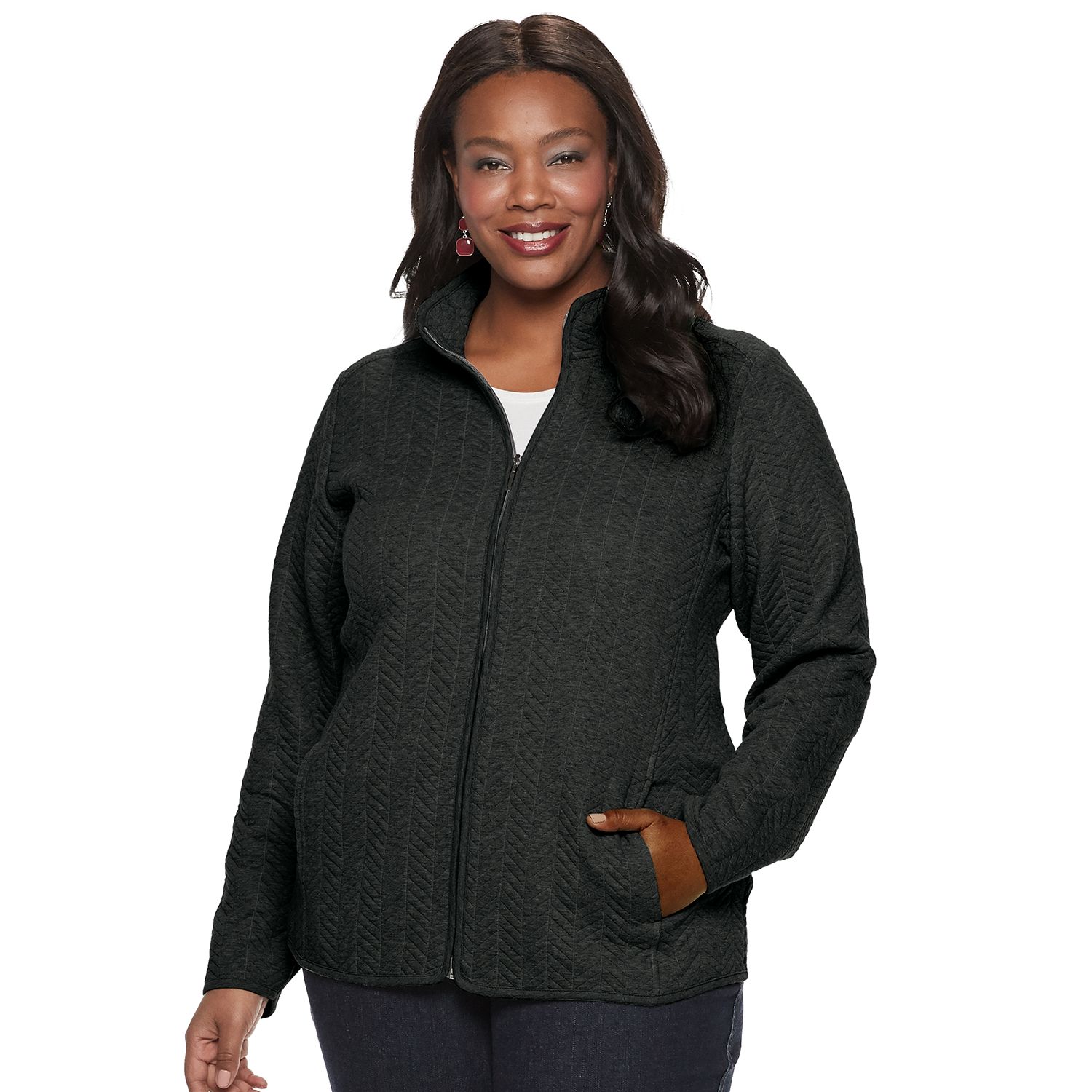 plus size quilted pullover