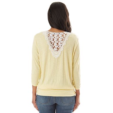 Women's Apt. 9® Banded-Hem Crochet-Back Top