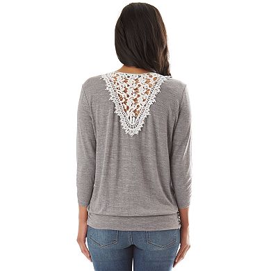 Women's Apt. 9® Banded-Hem Crochet-Back Top