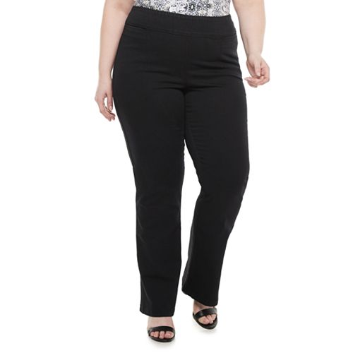 Plus Size Croft & Barrow® Pull-On Mid-Rise Bootcut Jeans