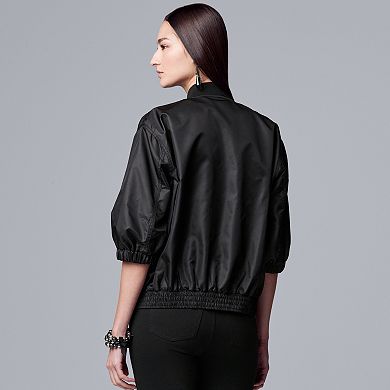 Women's Simply Vera Vera Wang Puff-Sleeve Bomber Jacket
