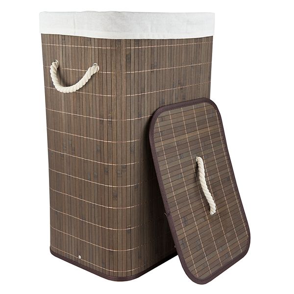 Home Basics Rectangular Bamboo Laundry Hamper