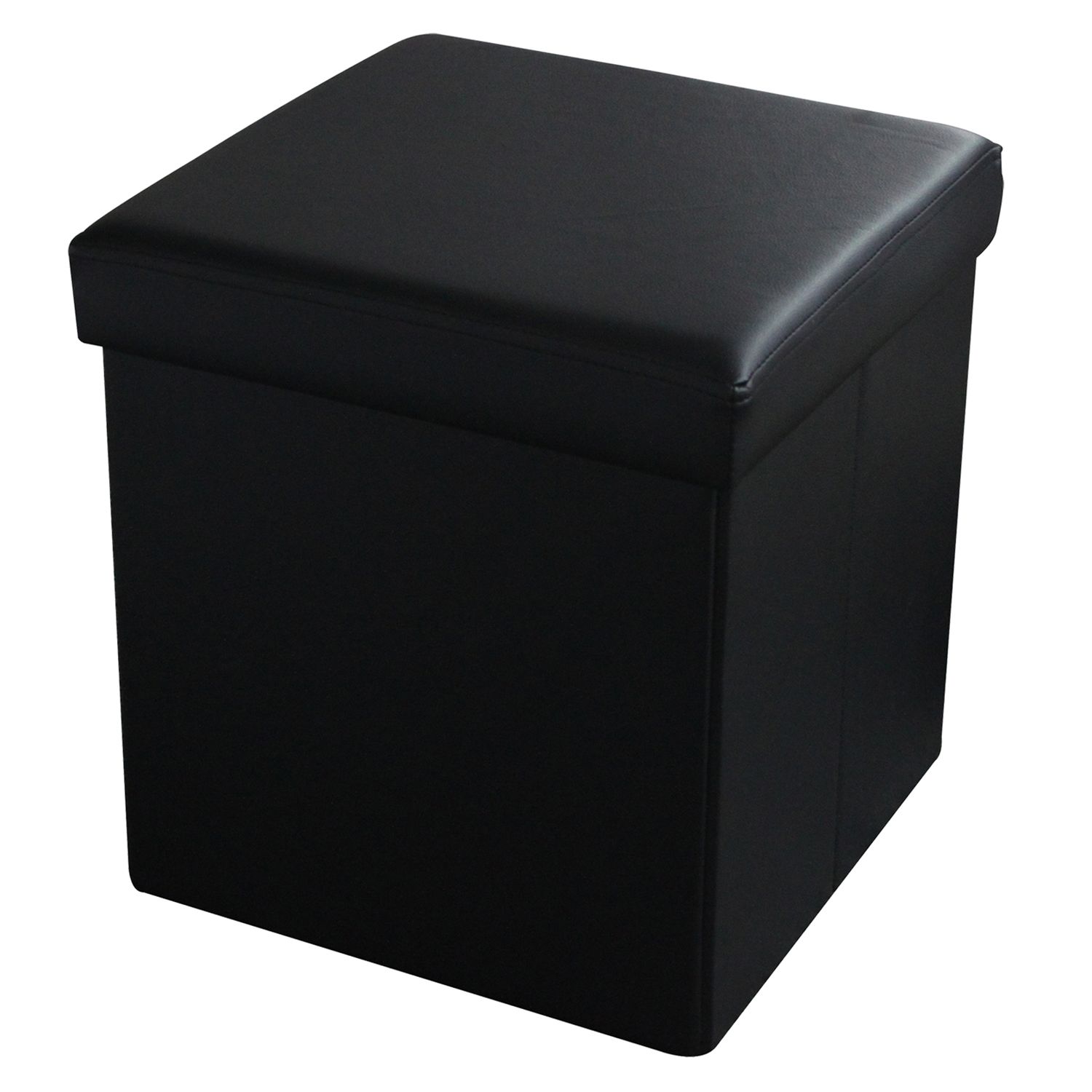 Image for Home Basics Round Faux Leather Storage Ottoman at Kohl's.