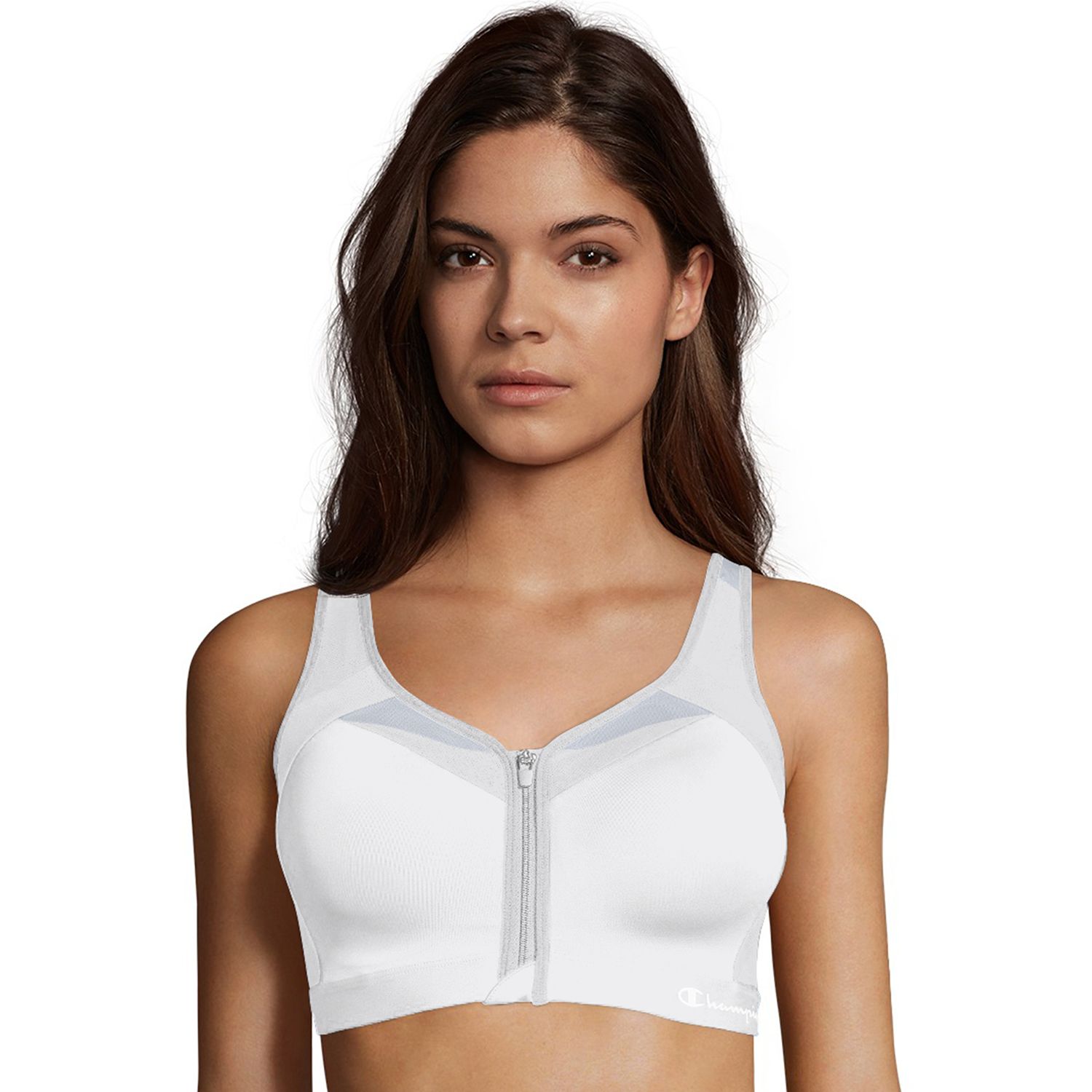 champion women's motion control zip sports bra