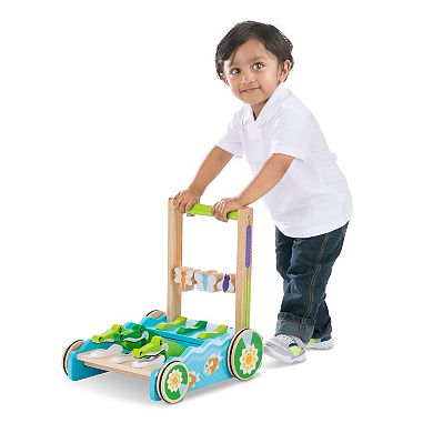 Melissa & Doug First Play Chomp & Clack Alligator Wooden Push Toy / Activity Walker