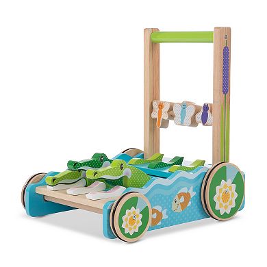 Melissa & Doug First Play Chomp & Clack Alligator Wooden Push Toy / Activity Walker