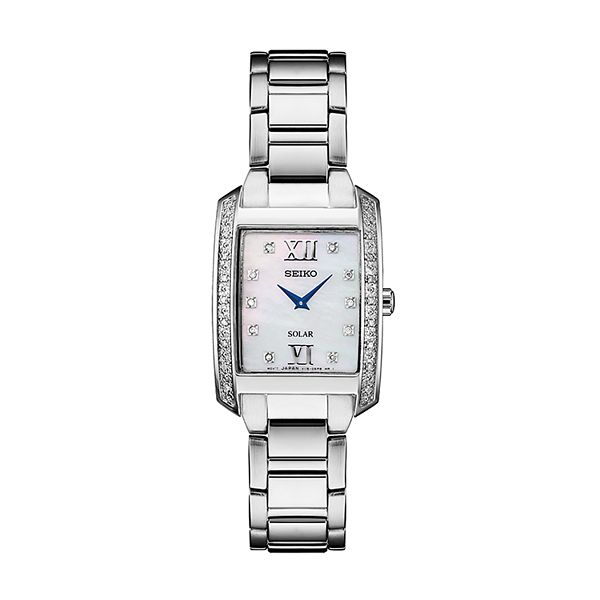 Seiko Women s Diamond Accent Stainless Steel Solar Watch SUP399