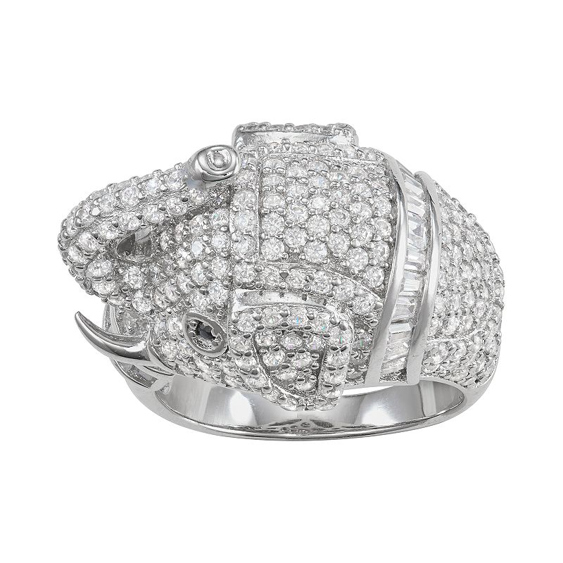 49949856 Sterling Silver Cubic Zirconia Elephant Ring, Wome sku 49949856
