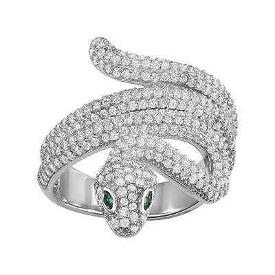 Snake Ring 925 Sterling Silver for Women with Small 2024 Zirconia