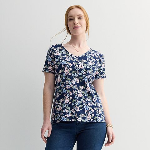 Женская футболка Croft & Barrow Essential V-Neck