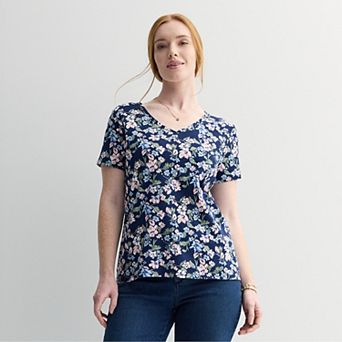 Women's Croft & Barrow® Essential V-Neck Tee
